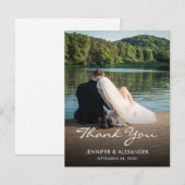 Moderne elegante dank u Trouwfoto Notitiekaartje (Voorkant / Achterkant)