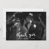 Moderne Elegante Dankjewel Script Foto  Bedankkaart (Voorkant)