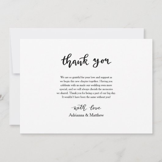 Moderne Elegante Dankjewel Script Foto  Bedankkaart (Achterkant)