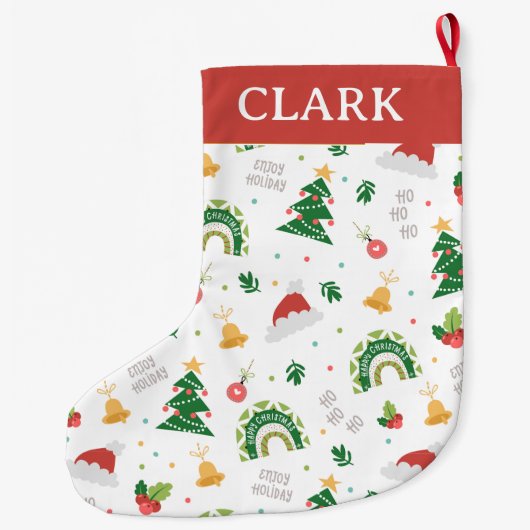 Moderne elegante decoratieve kerstillustraties grote kerstsok (Achterkant)