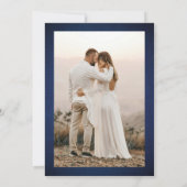 Moderne Elegante Denim en Diamanten Fotobruiloft Save The Date (Achterkant)