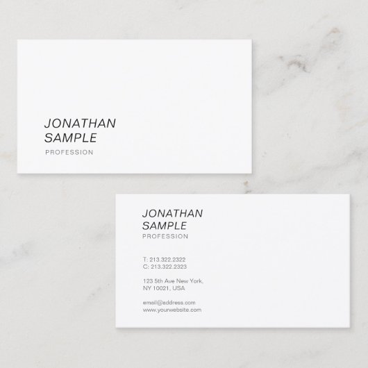 Moderne, elegante design, eenvoudige professionele visitekaartje (Voorkant / Achterkant)