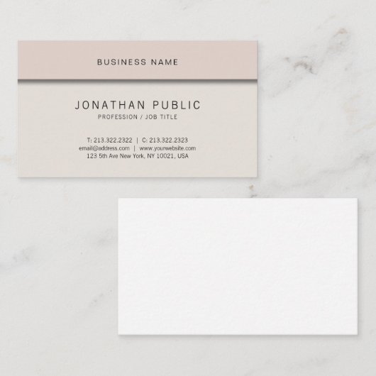 Moderne, elegante Design Professional Creative Pla Visitekaartje (Voorkant / Achterkant)