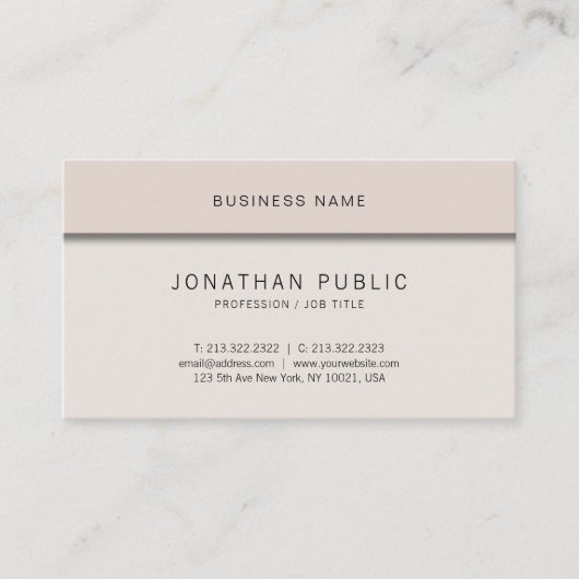 Moderne, elegante Design Professional Creative Pla Visitekaartje (Voorkant)