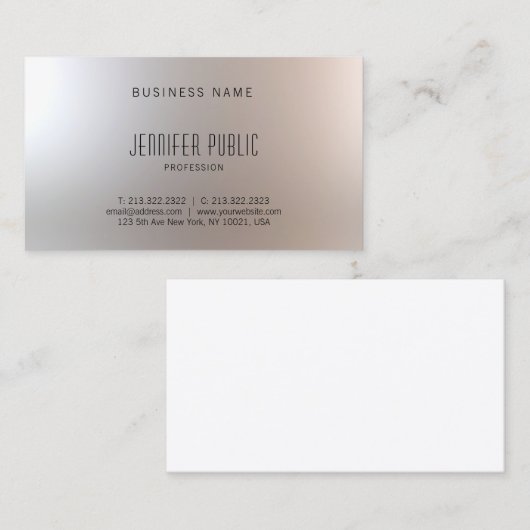 Moderne, elegante design Professional Glamour Visitekaartje (Voorkant / Achterkant)