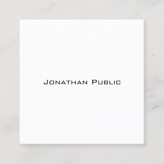 Moderne, elegante design Simple Plain Trendy Vierkante Visitekaartje (Voorkant)