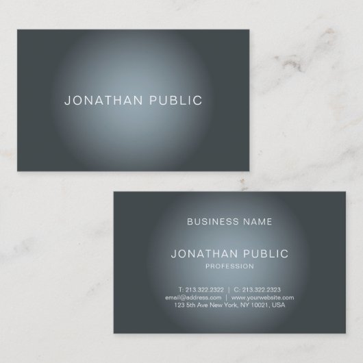 Moderne, elegante design tony Plain Professional Visitekaartje (Voorkant / Achterkant)