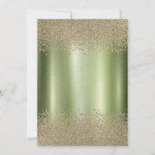 Moderne Elegante Diamanten Groene Metallic Quincea Kaart (Achterkant)