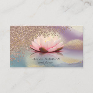 Moderne Elegante Diamanten Lotus Glitter Holografi Visitekaartje