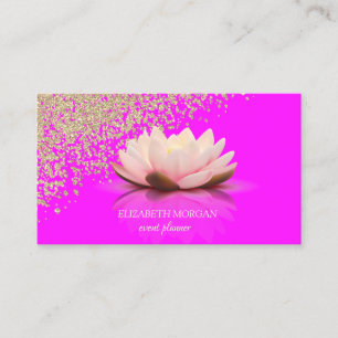Moderne Elegante Diamanten Lotus Roze Fluoresceren Visitekaartje