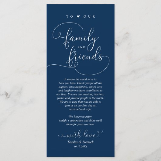 Moderne Elegante Dinner Place Instelling Dank u Ka Programmakaart (Voorkant)