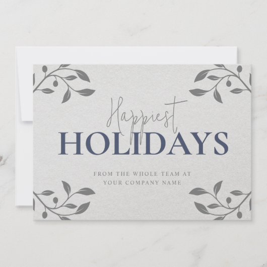 Moderne Elegante Document Textuur Warme Zaken Feestdagenkaart (Voorkant)