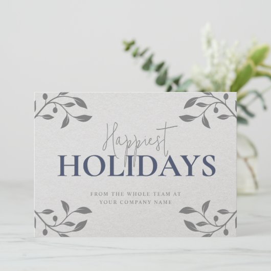 Moderne Elegante Document Textuur Warme Zaken Feestdagenkaart (Staand voorkant)