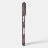 Moderne elegante donker lavendel chic gouden bloem Case-Mate iPhone case (Achterkant / Rechts)