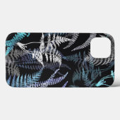 Moderne Elegante Donkerblauwe Varensbladeren Case-Mate iPhone Case (Achterkant (horizontaal))