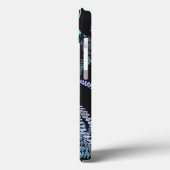 Moderne Elegante Donkerblauwe Varensbladeren Case-Mate iPhone Case (Achterkant / Links)