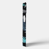 Moderne Elegante Donkerblauwe Varensbladeren Case-Mate iPhone Case (Achterkant / Rechts)