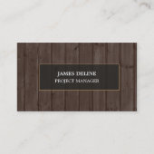 Moderne elegante donkerbruine houtconstructie visitekaartje (Voorkant)