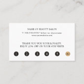 Moderne Elegante Donkere Faux Gouden Streep Klantenkaartje (Achterkant)