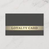 Moderne Elegante Donkere Faux Gouden Streep Klantenkaartje (Voorkant)