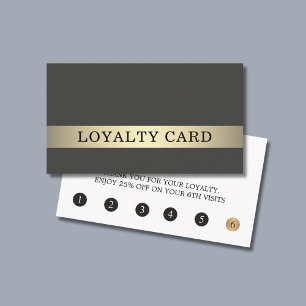 Moderne Elegante Donkere Faux Gouden Streep Klantenkaartje