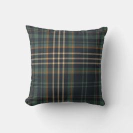 Moderne Elegante Donkergroene Plaid Kussen
