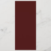 Moderne Elegante Donkerrode Trouwdag Menu (Achterkant)
