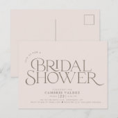 Moderne, elegante doucheuitnodiging briefkaart (Voorkant / Achterkant)