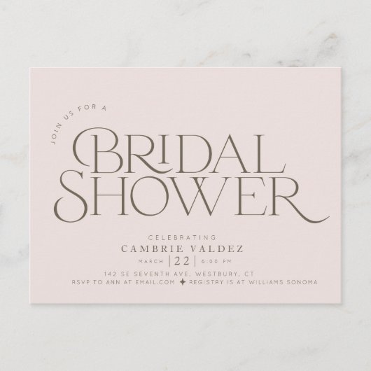 Moderne, elegante doucheuitnodiging briefkaart (Voorkant)