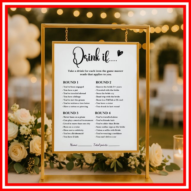 Moderne Elegante "Drink Als" Bruidsfeest Spel (Creator heeft geüpload)