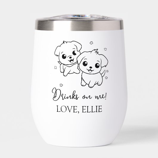 Moderne elegante Drinken op mij Foto Pet (Voorkant)