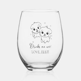 Moderne elegante Drinken op mij Foto Pet Wijnglas Zonder Voet