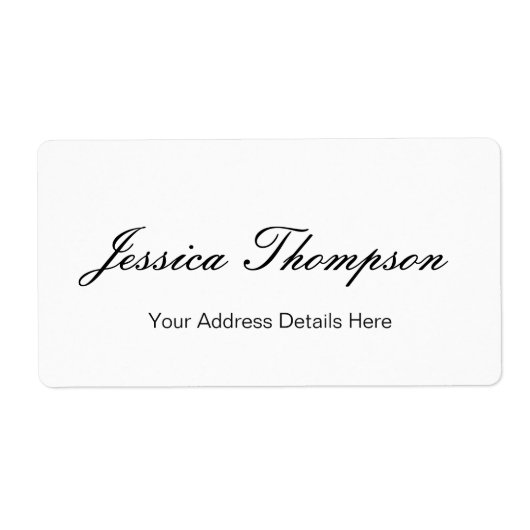 Moderne Elegante Duidelijke Eenvoudige Professione Etiket (Voorkant)