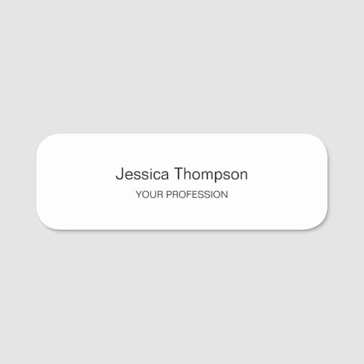 Moderne Elegante Duidelijke Eenvoudige Professione Naamplaatje (Voorkant)