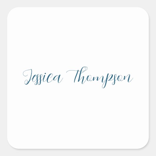 Moderne Elegante Duidelijke Eenvoudige Professione Vierkante Sticker (Voorkant)