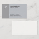 Moderne Elegante Duidelijke Monogram Grijze Harmon Visitekaartje (Voorkant / Achterkant)