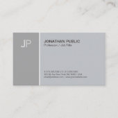 Moderne Elegante Duidelijke Monogram Grijze Harmon Visitekaartje (Voorkant)