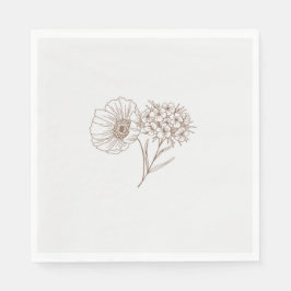 Moderne Elegante Eenvoudige Bloemen Botanische Wil Servet
