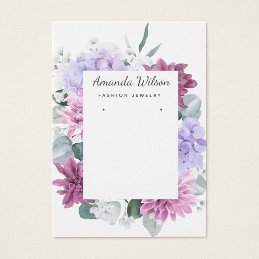 Moderne Elegante eenvoudige bloemensieraden displa Visitekaartje (Voorkant)