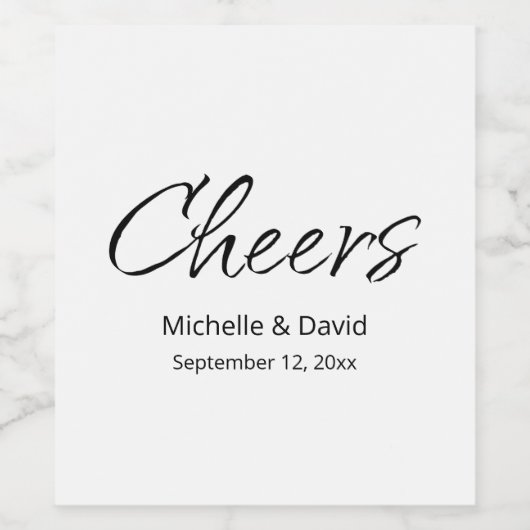 Moderne Elegante Eenvoudige Boho Huwelijk Wijn Etiket (Enkel label)