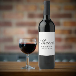 Moderne Elegante Eenvoudige Boho Huwelijk Wijn Etiket