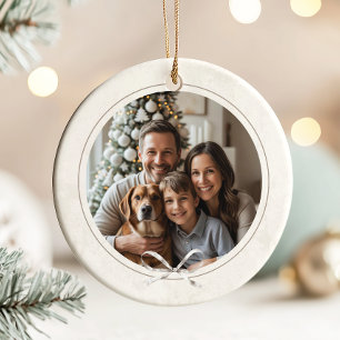 Moderne Elegante Eenvoudige Boho Kerstmis Familief Keramisch Ornament