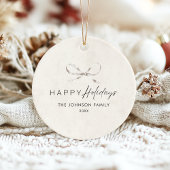 Moderne Elegante Eenvoudige Boho Kerstmis Familief Keramisch Ornament