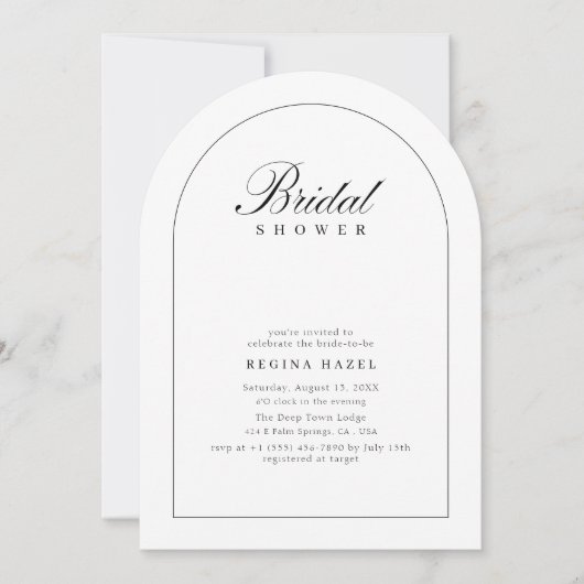 Moderne Elegante Eenvoudige Boog Vrijgezellenfeest Kaart (Voorkant)