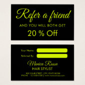 Moderne Elegante Eenvoudige Chartreuse Referral Ka Visitekaartje (Voorkant /achterkant)