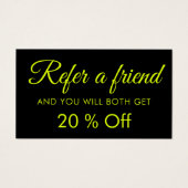 Moderne Elegante Eenvoudige Chartreuse Referral Ka Visitekaartje (Voorkant)