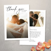 Moderne Elegante Eenvoudige Chic Script 2 Fotobrui Bedankkaart