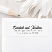 Moderne Elegante Eenvoudige Chic Wedding Retour Ad Etiket (Insitu)