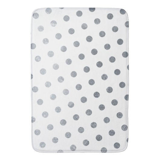 Moderne Elegante Eenvoudige Chic Witte Zilveren St Badmat (Voorkant Verticaal)