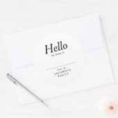 Moderne Elegante Eenvoudige Familiereünie Naam Ronde Sticker (Envelop)